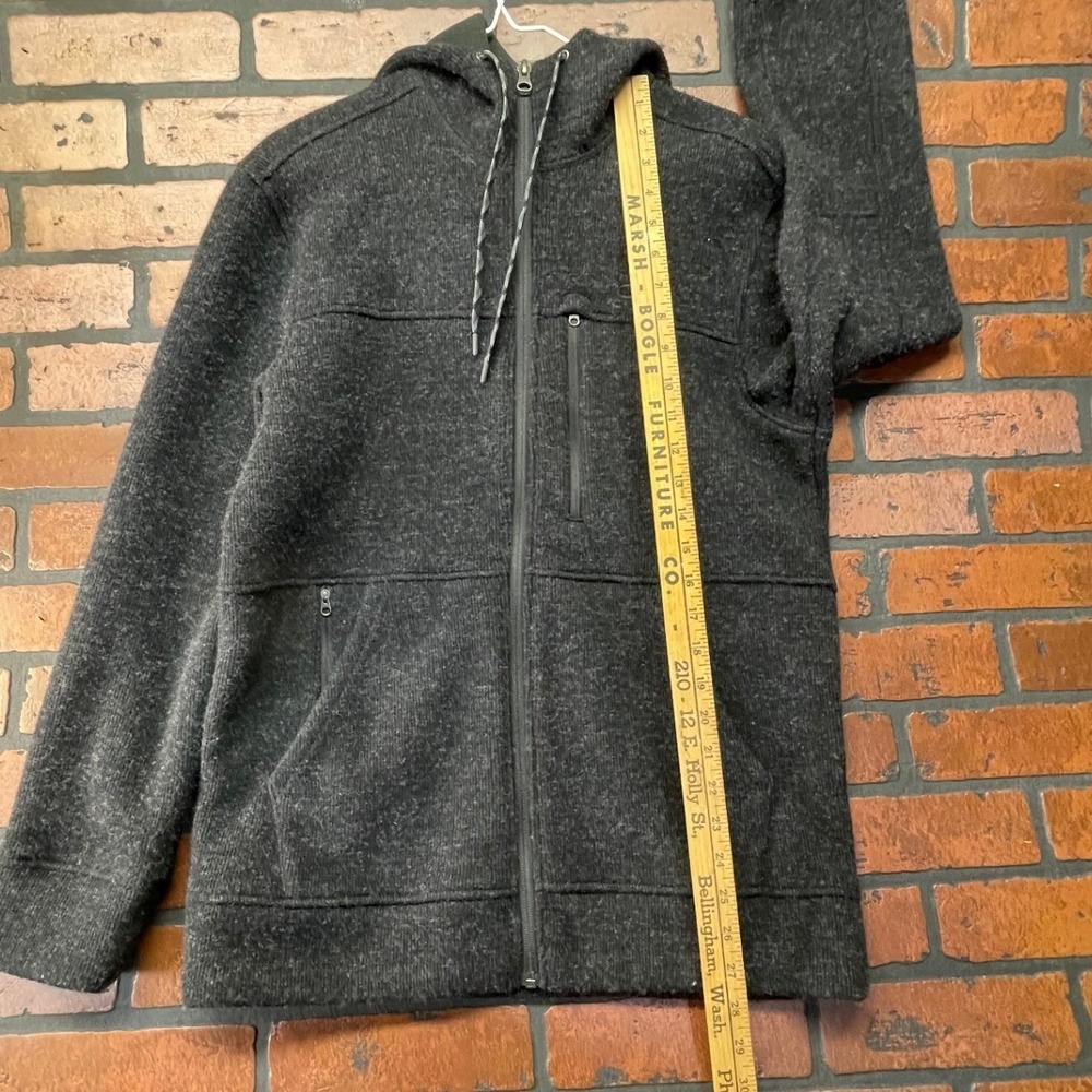 Outdoor Research Flurry Jacket Wool Blend Men's M Charcoal Full Zip Hoodie - Picture 9 of 12